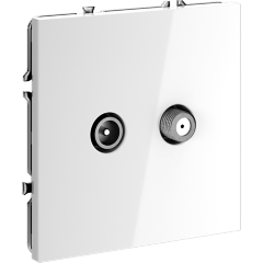 VLS060401 Розетка телевизионная оконечная для кабелей RG 6 - SAT 50 - SAT 703 - DG 113 (TV+SAT) (Телевизионный + Спутниковый) белого глянцевого цвета VOLTUM S70 (белый глянцевый)