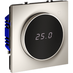 VLS070103 Терморегулятор электронный кашемирового цвета. Индикация температуры и датчик для теплого пола. (Мощность 3500 Ватт) VOLTUM S70 (кашемир)