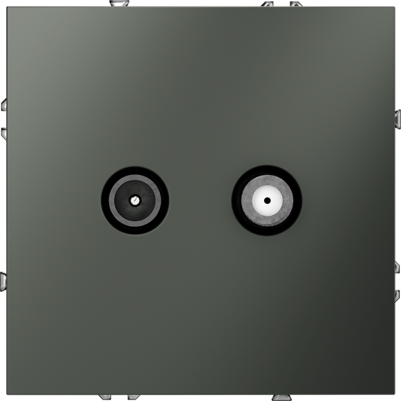 VLS001404 Накладка для розетки компьютерной двойной RJ45 категории 6Е (для проводов CAT5-CAT6 до 10 Гбит/сек) шелкового цвета VOLTUM S70 (шелк)