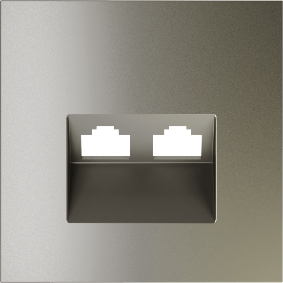 VLS001404 Накладка для розетки компьютерной двойной RJ45 категории 6Е (для проводов CAT5-CAT6 до 10 Гбит/сек) шелкового цвета VOLTUM S70 (шелк)