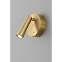 Crystal Lux CLT 233W GO 1400/590 Настенный светодиодный спот (бра) для чтения, с сенсорным выключателем на корпусе, металл латунь LED 3Вт 3000К 255Лм CRI95 36° IP20 220V