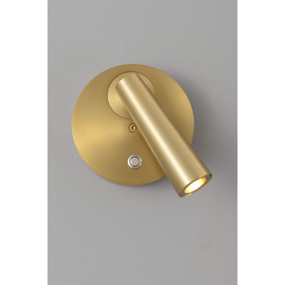 Crystal Lux CLT 233W GO 1400/590 Настенный светодиодный спот (бра) для чтения, с сенсорным выключателем на корпусе, металл латунь LED 3Вт 3000К 255Лм CRI95 36° IP20 220V Crystal Lux CLT 233W GO 1400/590 Настенный светодиодный спот (бра) для чтения, с сенсорным выключателем на корпусе, металл латунь LED 3Вт 3000К 255Лм CRI95 36° IP20 220V