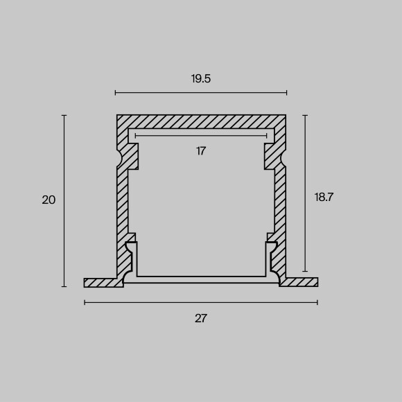 Профиль Led Strip ALM-2720-S-2M