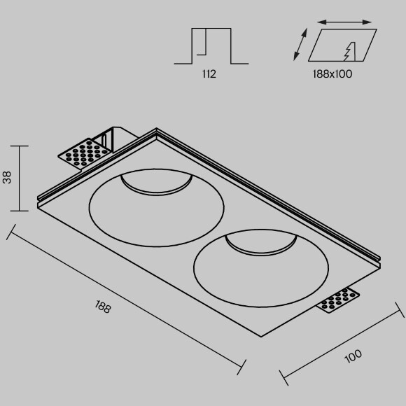 Встраиваемый светильник Technical DL129-GU10-02-W Встраиваемый светильник Technical DL129-GU10-02-W