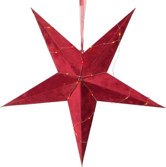 Светильник STAR VELVET, 40X0,06W (LED), 4,5V, 60х60см, картон, красный, 3x АА (не в комплекте) Eglo Velvet 501-62