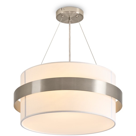 Люстра никель подвесная с тканевым плафоном и лампами тремя E14 Freya Bride FR5367PL-03N