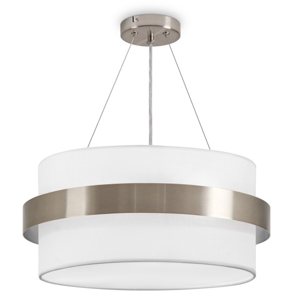 Люстра никель подвесная с тканевым плафоном и лампами тремя E14 Freya Bride FR5367PL-03N