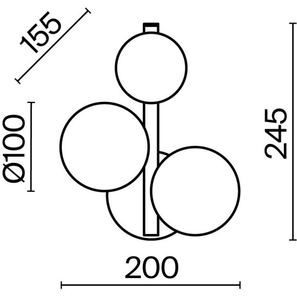 Настенный светильник (бра) Maytoni MOD545WL-03G