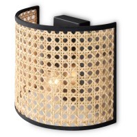 Настенный светильник (бра) с ротанговым плафоном под лампу E14 Freya Mixture FR5483WL-01B