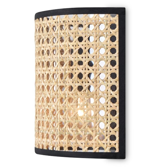 Настенный светильник (бра) с ротанговым плафоном под лампу E14 Freya Mixture FR5483WL-01B