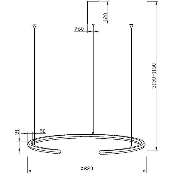 Подвесной светильник Maytoni MOD276PL-L20B3K1