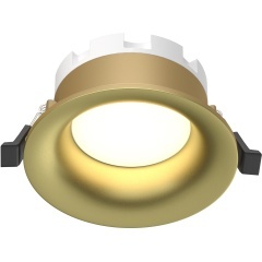 DL027-GX53-MG Встраиваемый светильник TECHNICAL Slim, цоколь GX53, 12Вт, IP44 влагозащищенный, золотой металл, хай-тек, гарантия 2 года