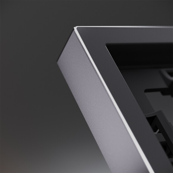 VLSM120212 Металлическая рамка для розеток и выключателей антрацитового цвета VOLTUM серии S70 Metal на 2 поста (антрацит)