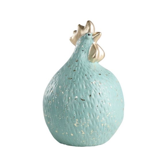 427939 Фигурка Курица SAIDANE ?135, H205 керамика, мятный зеленый, золотой 427939 Фигурка Курица SAIDANE ?135, H205 керамика, мятный зеленый, золотой