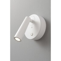 Crystal Lux CLT 233W WH 1400/589 Настенный светодиодный спот (бра) для чтения, с сенсорным выключателем на корпусе, белый матовый металл LED 3Вт 3000К 255Лм CRI95 36° IP20 220V