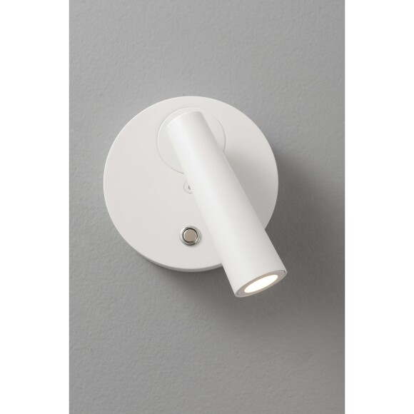 Crystal Lux CLT 233W WH 1400/589 Настенный светодиодный спот (бра) для чтения, с сенсорным выключателем на корпусе, белый матовый металл LED 3Вт 3000К 255Лм CRI95 36° IP20 220V