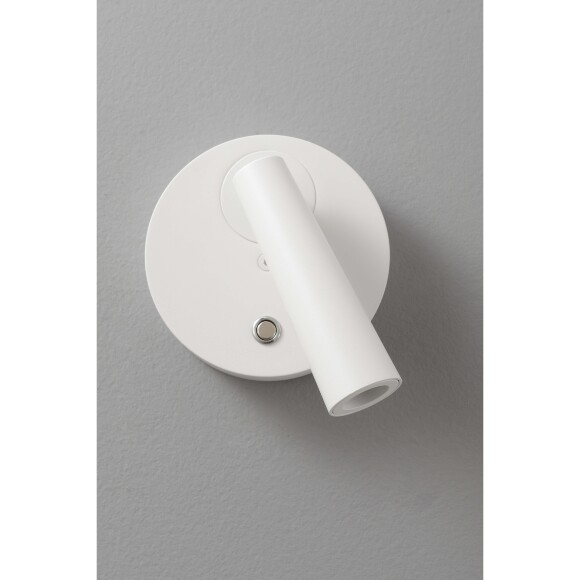 Crystal Lux CLT 233W WH 1400/589 Настенный светодиодный спот (бра) для чтения, с сенсорным выключателем на корпусе, белый матовый металл LED 3Вт 3000К 255Лм CRI95 36° IP20 220V