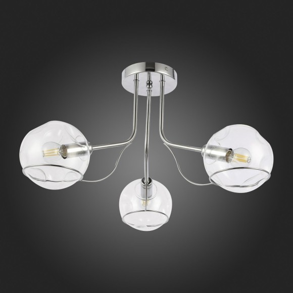 SLE102502-03 Светильник потолочный Хром/Прозрачный E14 3*40W BACA