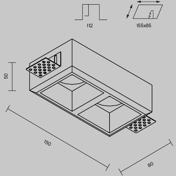 Встраиваемый светильник Technical DL131-GU10-02-W Встраиваемый светильник Technical DL131-GU10-02-W