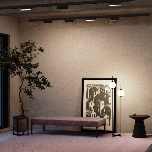 TR036-2-12W3K-B Трековый магнитный светодиодный светильник Maytoni Exility CRI90+ 3000К 720Лм 120° 12Вт