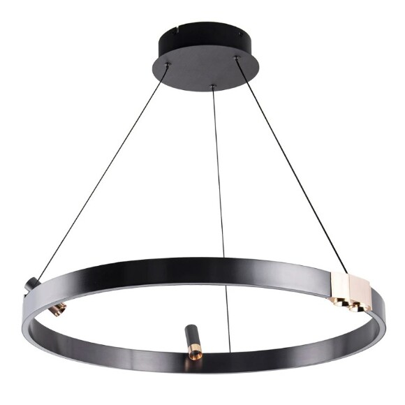Подвесная черная светодиодная люстра-кольцо 60см 30Вт 840лм 3000К Arte Lamp CESARE A1993SP-30BK