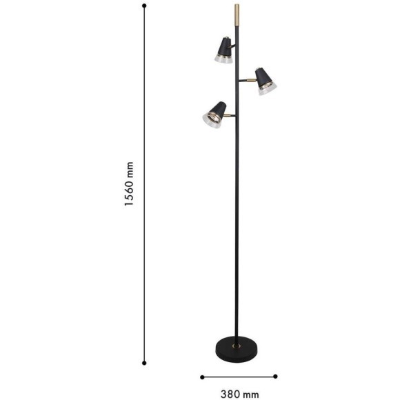 4618-3F, напольный светильник, D380xH1560, 3xGU10x35W, excluded