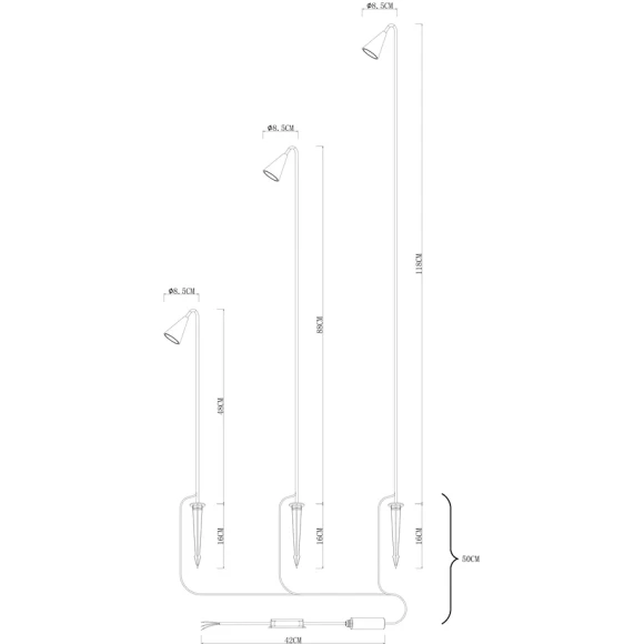 Грунтовый светильник Arte Lamp MULIPHEIN A1084PA-3BK