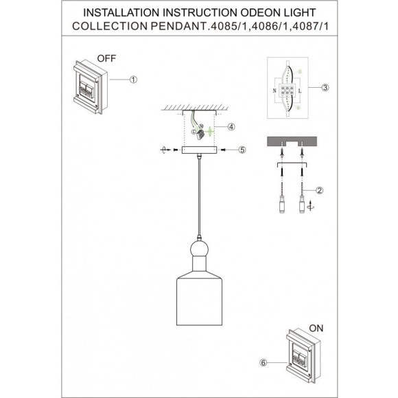 Подвесной светильник с 1 плафоном Odeon Light 4085/1 BOLLI под лампу 1xE27 1*40W