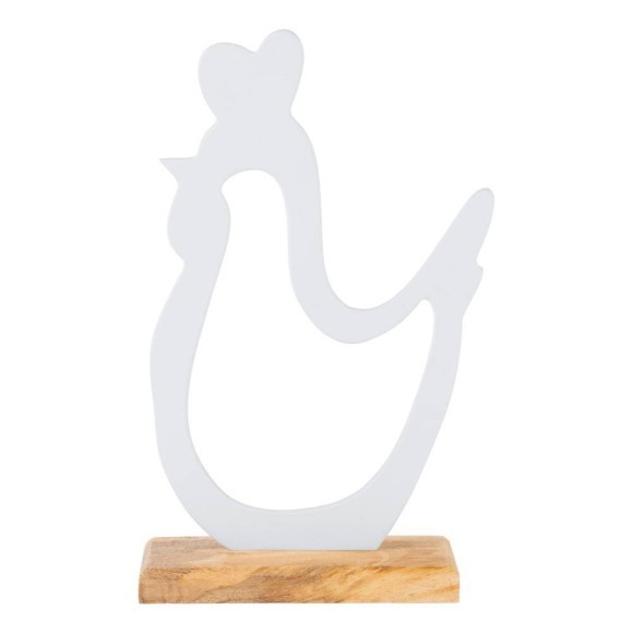 427378 Фигурка Курица AMOATSY L170, B70, H290 алюминий, дерево белый, натуральный