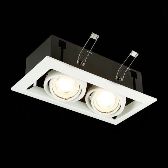 ST250.558.02 Св-к встр. Черный, Белый GU10 2*50W IP20 L245xW126xH70 220V Без ламп Встраиваемые светильники ST250.558.02 Св-к встр. Черный, Белый GU10 2*50W IP20 L245xW126xH70 220V Без ламп Встраиваемые светильники