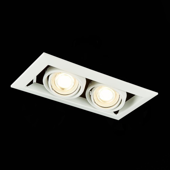 ST250.558.02 Св-к встр. Черный, Белый GU10 2*50W IP20 L245xW126xH70 220V Без ламп Встраиваемые светильники ST250.558.02 Св-к встр. Черный, Белый GU10 2*50W IP20 L245xW126xH70 220V Без ламп Встраиваемые светильники