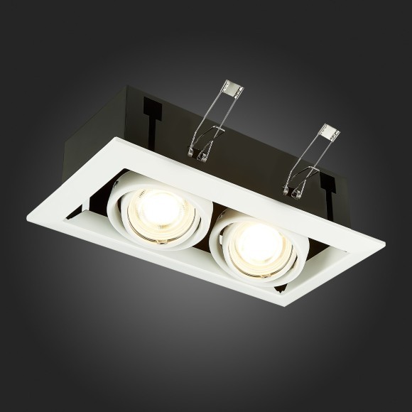ST250.558.02 Св-к встр. Черный, Белый GU10 2*50W IP20 L245xW126xH70 220V Без ламп Встраиваемые светильники ST250.558.02 Св-к встр. Черный, Белый GU10 2*50W IP20 L245xW126xH70 220V Без ламп Встраиваемые светильники