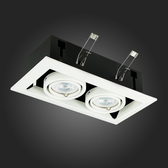 ST250.558.02 Св-к встр. Черный, Белый GU10 2*50W IP20 L245xW126xH70 220V Без ламп Встраиваемые светильники ST250.558.02 Св-к встр. Черный, Белый GU10 2*50W IP20 L245xW126xH70 220V Без ламп Встраиваемые светильники