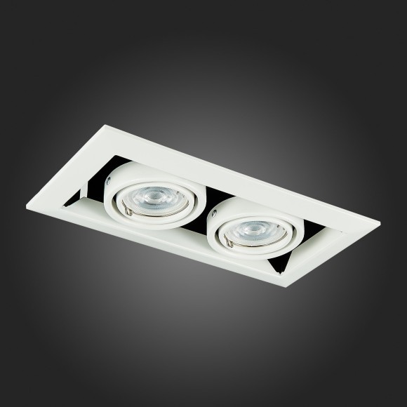 ST250.558.02 Св-к встр. Черный, Белый GU10 2*50W IP20 L245xW126xH70 220V Без ламп Встраиваемые светильники ST250.558.02 Св-к встр. Черный, Белый GU10 2*50W IP20 L245xW126xH70 220V Без ламп Встраиваемые светильники