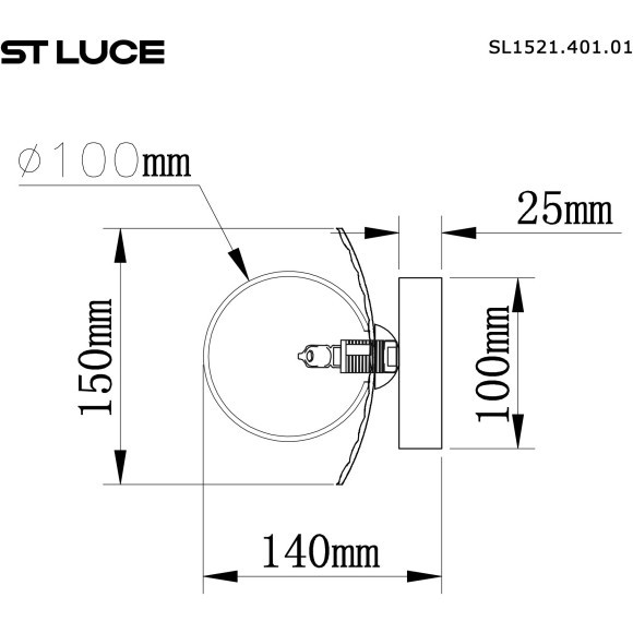 SL1521.401.01 Светильник настенный ST-Luce Черный/Дымчатый, Белый G9 1*5W 4000K NOON