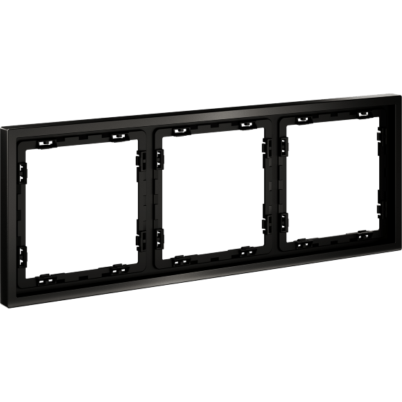 VLSM120212 Металлическая рамка для розеток и выключателей антрацитового цвета VOLTUM серии S70 Metal на 3 поста (антрацит)