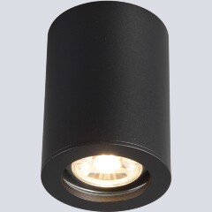 Crystal Lux CLT 422C BL Черный накладной потолочный влагозащищенный минималистичный светодиодный светильник под сменную лампу GU10, черный матовый металл, защита IP44
