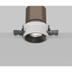 Maytoni Mini DL059-7W3K-TRS-B Черный круглый безрамочный светодиодный светильник-спот встраиваемый в ГКЛ, COB LED 7Вт 3000K 50° 650Лм CRI90 IP20 220V светодиоды Bridgelux, диммируемые при смене блока питания