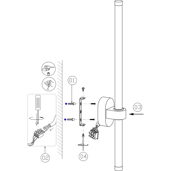 4860-1W Favourite Настенный светильник в виде светящегося цилиндра LEDx14W, 736LM, 3000K