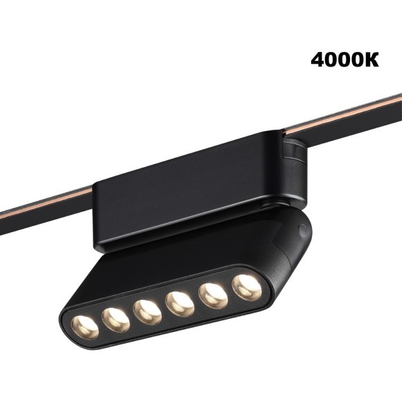 359464 Трековый ременный светодиодный SMART светильник c доп. механическим перекл. цветности Novotech EASY CRI90+ 3000-6000К 220Лм 28° 6W TUYA, Алиса, Wi-Fi