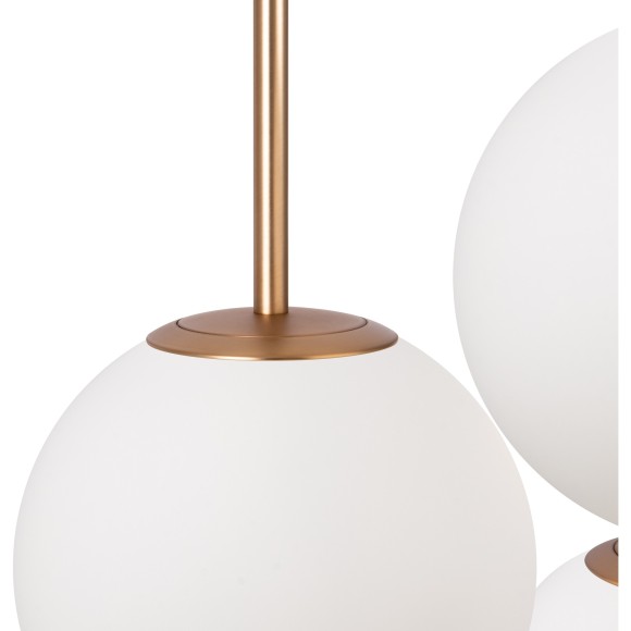 MOD321PL-03G1 Подвесной светильник с 3 стеклянными плафонами шарами, 3 лампы Е14, основание матовое розовое золото Maytoni Basic form MOD321PL-03G1 Подвесной светильник с 3 стеклянными плафонами шарами, 3 лампы Е14, основание матовое розовое золото Maytoni Basic form