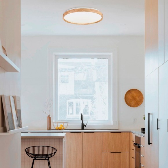 SLE201352-01 Светильник потолочный Белый, Светлое дерево/Белый LED 1*40W 3000K/4000K/6000K DELIA