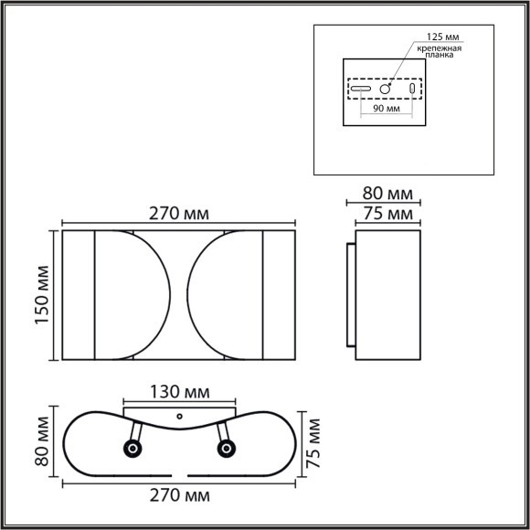 Бра G9 2*20W 220V OLVE 8387/2W