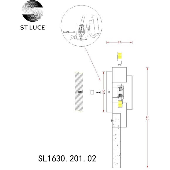 SL1630.201.02 Бра ST-Luce Золотистый/Прозрачный G9 2*3W CESENA