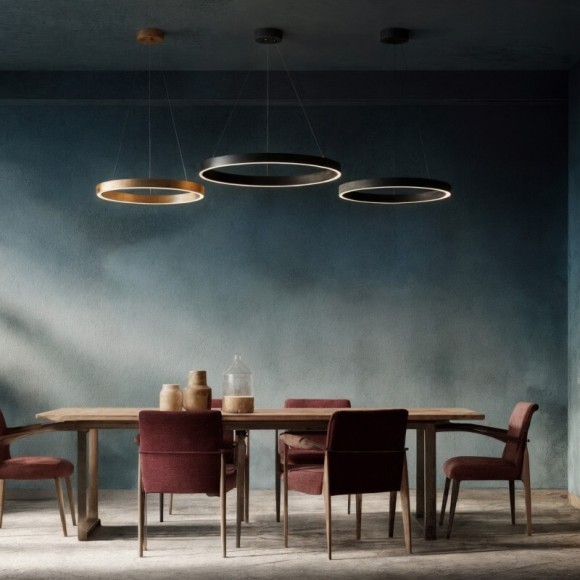 DK6273-SG Светильник подвесной золотое кольцо с переключателем цветовой температуры 60 Вт 3000–4000К