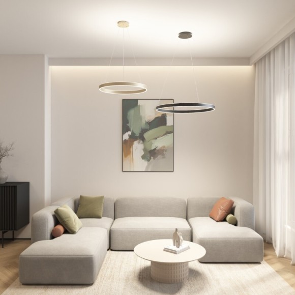 DK6273-SG Светильник подвесной золотое кольцо с переключателем цветовой температуры 60 Вт 3000–4000К