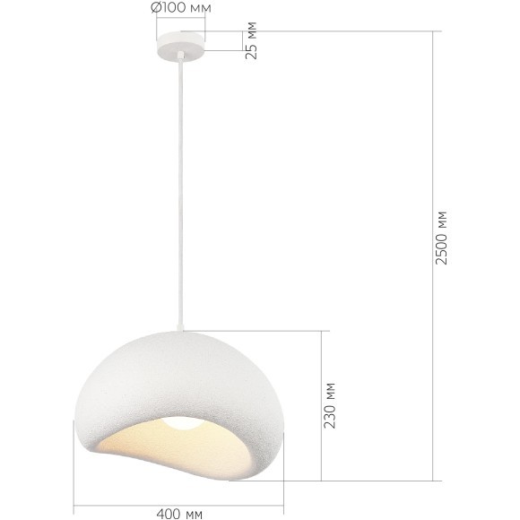 SL1522.503.01 Светильник подвесной ST-Luce белый/белый E27 1*60W WABI SABI