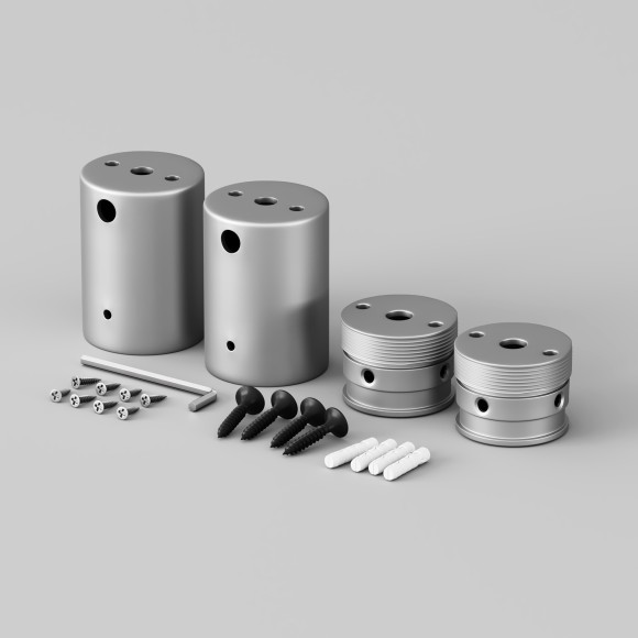 Набор для двухстороннего накладного монтажа Nemo D18 серебро 201153 Набор для двухстороннего накладного монтажа Nemo D18 серебро 201153