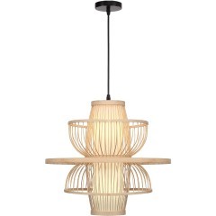 SL6241.513.01 Светильник подвесной ST-Luce Древесный/Белый E27 1*40W ALMA