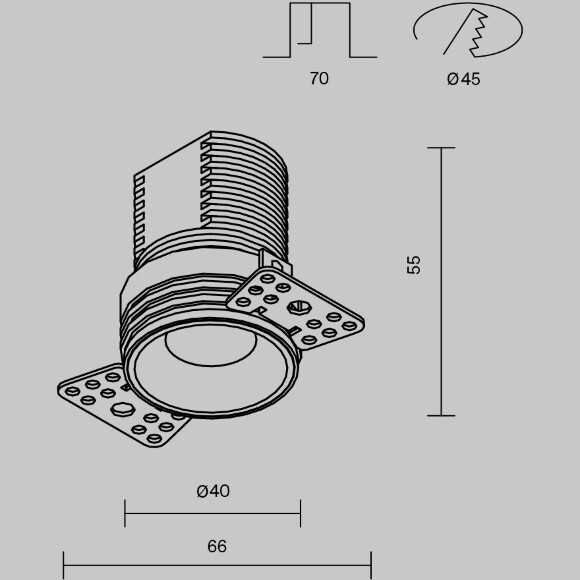 Встраиваемый светильник Technical DL059-7W3K-TRS-W
